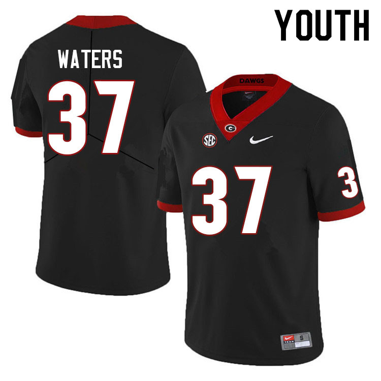 Georgia Bulldogs Youth Woody Waters #37 Black Anniversary Stitched College UGA Football Jersey 23AK011RF